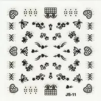 3D DETAILED NAIL STICKERS SKU3DJW11W/ METAL STONES