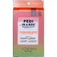VOESH DELUXE PEDICURE IN A BOX 4 IN 1 - SOAK, SCRUB, MASQUE, MASSAGE - WATERMELON BURST