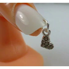 NAIL DANGLE -LITTLE HEART WITH "DIAMONDS"