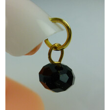 NAIL DANGLE - GLASS STONE BLACK