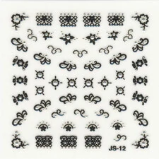 3D DETAILED NAIL STICKERS 3DJW12 WITH METAL STONES