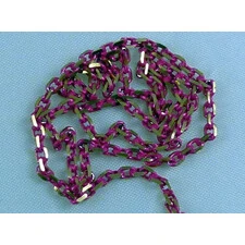 NAIL ART METAL GOLD/RED CHAIN 12 INCHES