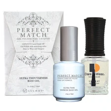 LECHAT PERFECT MATCH GEL POLISH AND NAIL LACQUER ULTRA THIN VARNISH BASE GEL 2-.5OZ/15ML
