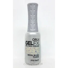 ORLY GELFX ROYAL BLUES FLAKIE GLITTER UV GEL NAIL LACQUER 30033 0.3 OZ - 9 ML