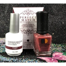 LECHAT ATHENA PMS207 PERFECT MATCH MODERN MUSE COLLECTION GEL POLISH & NAIL LACQUER 2 PCS -.5OZ 15ML