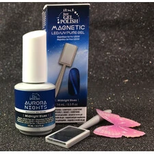 IBD MIDNIGHT BLUE 6598 MAGNETIC LED UV PURE JUST GEL POLISH + MAGNET AURORA NIGHTS COLLECTION 14 ML 0.5 OZ