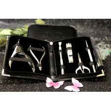 CND NAIL PROFESSIONAL MANICURE KIT 6 IMPLEMENTS WITH STYLISH BLACK ZIPPERED CASE