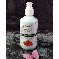 LA PALM SPA PRODUCTS - ORGANIC HEALING MASSAGE LOTION - LYCHEE LEMONGRASS 8OZ-240ML