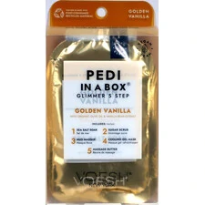 VOESH DELUXE PEDICURE IN A BOX GLIMMER 5 STEP - GOLDEN VANILLA VPC507GLD