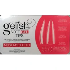 HARMONY GELISH - SOFT GEL TIPS - MEDIUM STILETTO 550CT