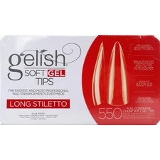 HARMONY GELISH - SOFT GEL TIPS - LONG STILETTO 550CT