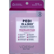 VOESH DELUXE PEDICURE IN A BOX 6 IN 1 - WILD BLACK PLUM