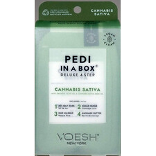 VOESH DELUXE PEDICURE IN A BOX 4 IN 1 - SOAK, SCRUB, MASQUE, MASSAGE - CANNABIS SATIVA