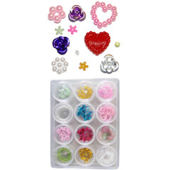 METALLIC & PEARL FLOWER SET - 12 KINDS