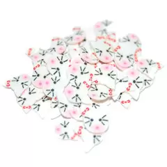 SLICED FIMO ART - WHITE CAT WITH WITH RED BOW (500PCS)