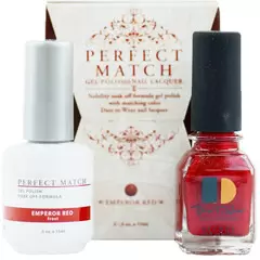 LECHAT PERFECT MATCH GEL POLISH & NAIL LACQUER EMPEROR RED 2-.5OZ/15ML - PMS03