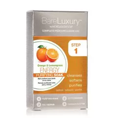 BARE LUXURY ORANGE & LEMONGRASS COMPLETE PEDICURE & MANICURE IN A BOX 4 IN 1 - SOAK, SCRUB, MASQUE, MASSAGE