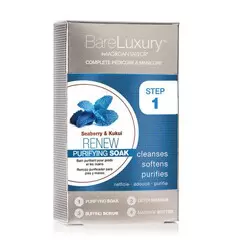 BARE LUXURY SEABERRY $ KUKUI COMPLETE PEDICURE & MANICURE IN A BOX 4 IN 1 - SOAK, SCRUB, MASQUE, MASSAGE