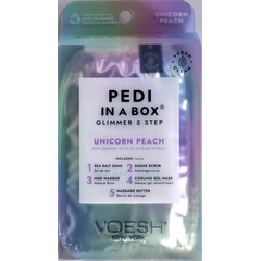 VOESH DELUXE PEDICURE IN A BOX GLIMMER 5 STEP - UNICORN PEACH VPC507UCN