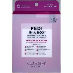 VOESH DELUXE PEDICURE IN A BOX 6 IN 1 - WILD BLACK PLUM