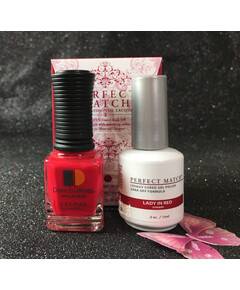 LECHAT LADY IN RED PERFECT MATCH GEL POLISH & NAIL LACQUER PMS188 -.5OZ/15ML LUSH REDS COLLECTION