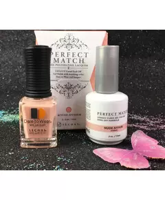 LECHAT NUDE AFFAIR PMS214 PERFECT MATCH EXPOSED COLLECTION GEL POLISH & NAIL LACQUER 2 PCS - 0.5 FL OZ 15ML EACH