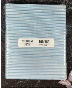PADDED NAIL FILES 100-180 GRIT - MEDIUM FINE 50 PCS​ PACKAGE