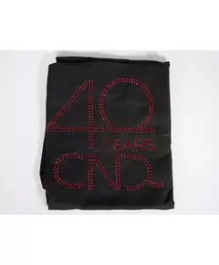 CND SHELLAC 40 YEAR ANNIVERSARY ORIGINAL NAIL SALON BLACK APRON WITH RED CRYSTALS