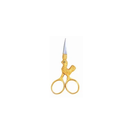 ROOSTER NAIL SCISSORS / GOLD PLATED 9CM