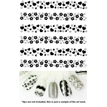 3D DETAILED NAIL STICKERS WITH RHINESTONES LR_N03_B