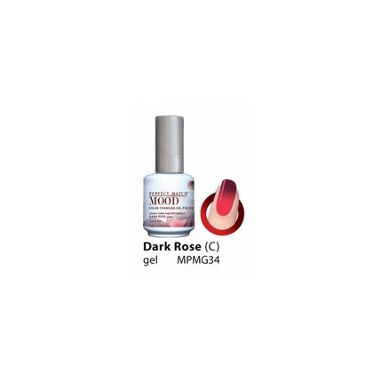 LECHAT DARK ROSE CREAM PERFECT MATCH MOOD COLOR CHANGING GEL POLISH MPMG34