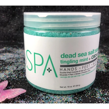 BCL SPA DEAD SEA SALT SOAK TINGLING MINT + CBD 16OZ-454G