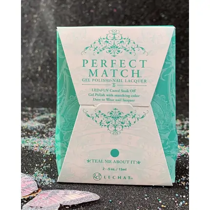 LECHAT TEAL ME ABOUT IT PMS257 PERFECT MATCH GEL POLISH & NAIL LACQUER
