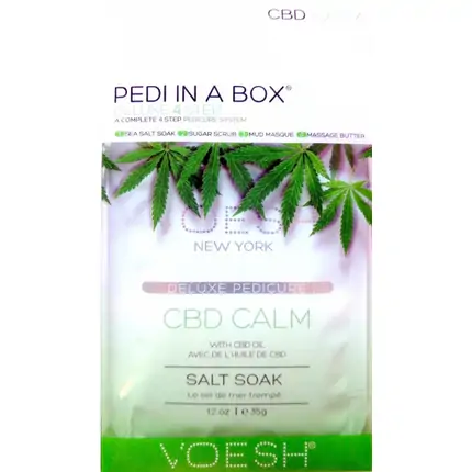 VOESH DELUXE PEDICURE IN A BOX 4 IN 1 - SOAK, SCRUB, MASQUE, MASSAGE - CBD CALM