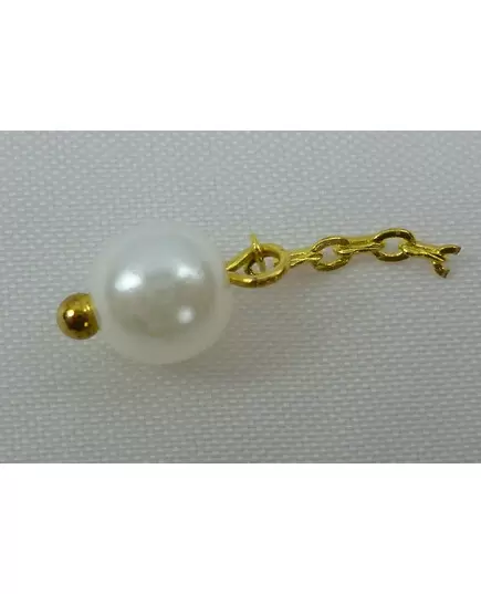 NAIL DANGLE - PEARL WHITE WITH GOLD CHAIN