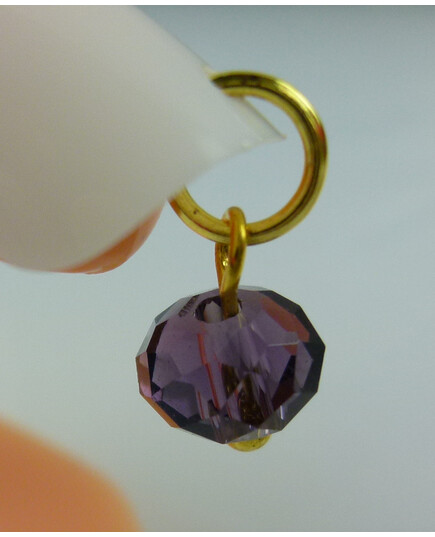 NAIL DANGLE - GLASS STONE VIOLET