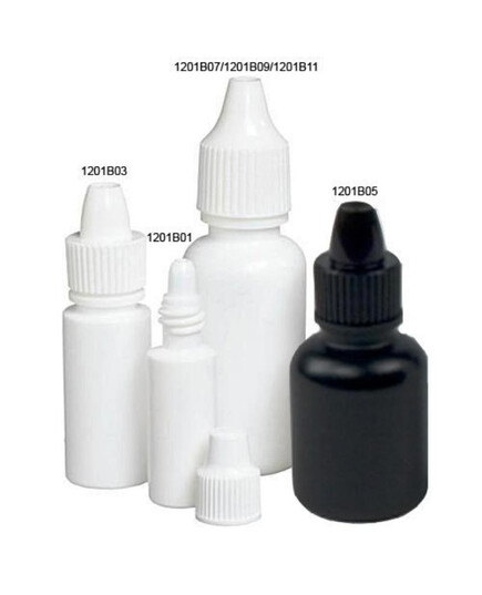 PLASTIC DROPPER BOTTLE WHITE 0.5 /OZ