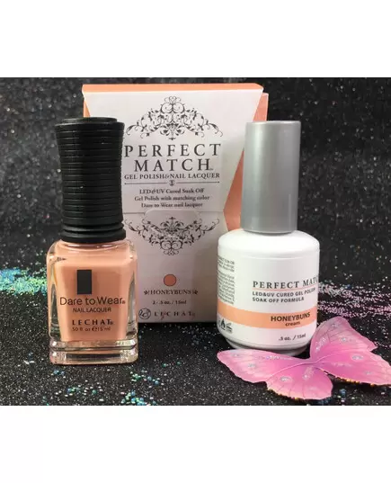 LECHAT HONEYBUNS PMS215 PERFECT MATCH EXPOSED COLLECTION GEL POLISH & NAIL LACQUER 2 - 0.5 OZ 15ML