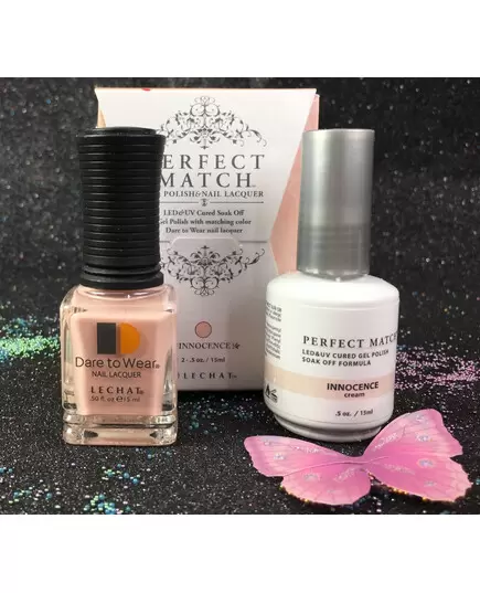 LECHAT INNOCENCE PMS211 PERFECT MATCH EXPOSED COLLECTION GEL POLISH & NAIL LACQUER 2 PCS - 0.5 FL OZ 15ML EACH