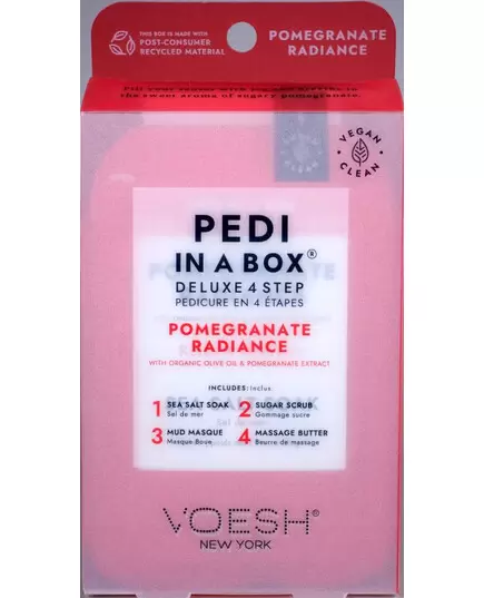 VOESH DELUXE PEDICURE IN A BOX 4 IN 1 - POMEGRANATE RADIANCE