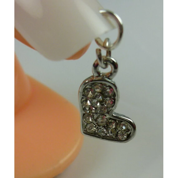 NAIL DANGLE - HEART WITH "DIAMONDS"