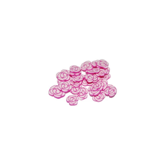SLICED FIMO ART - PINK & WHITE FLOWER (500PCS)