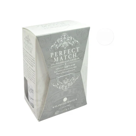 LECHAT PERFECT MATCH GEL POLISH & NAIL LACQUER FLAWLESS WHITE 2-.5OZ/15ML - PMS07