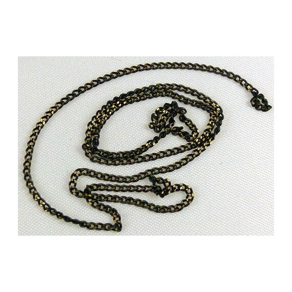 NAIL ART METAL GOLD/BLACK CHAIN 12 INCHES