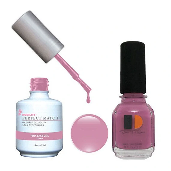 LECHAT PERFECT MATCH GEL POLISH & NAIL LACQUER PINK LACE VEIL .5OZ/15ML