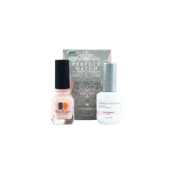 LECHAT PERFECT MATCH GEL POLISH & NAIL LACQUER PINK RIBBON 2-.5OZ/15ML - PMS08