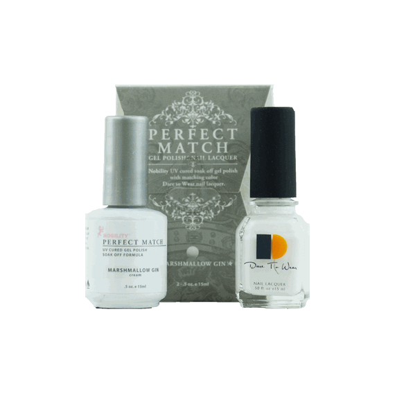 LECHAT PERFECT MATCH GEL POLISH & NAIL LACQUER MARSHMALLOW GIN 2-.5OZ/15ML