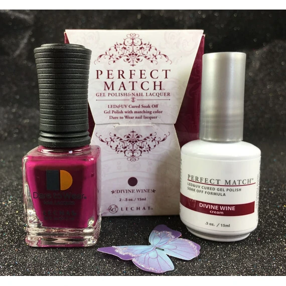 LECHAT PERFECT MATCH GEL POLISH & NAIL LACQUER- DIVINE WINE PMS185