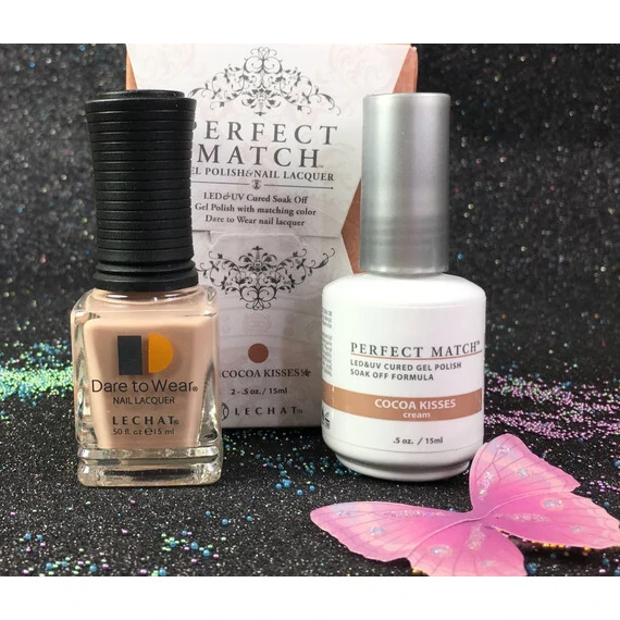 LECHAT COCOA KISSES PMS216 PERFECT MATCH EXPOSED COLLECTION GEL POLISH & NAIL LACQUER 2-.5OZ 15ML