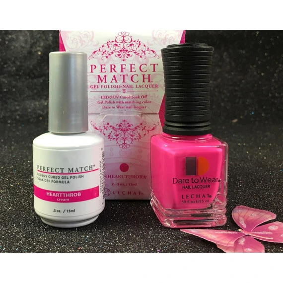 LECHAT HEARTTHROB PERFECT MATCH GEL POLISH & NAIL LACQUER PMS200 -.5OZ/15ML RETRO REMIX COLLECTION